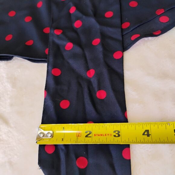 Tommy Hilfiger Navy Red Polka Dot Tie Neck Sleeveless Blouse XS Scarf NWT $69 - Picture 12 of 16